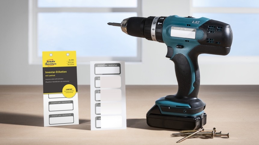 Inventar etikete crni laminat