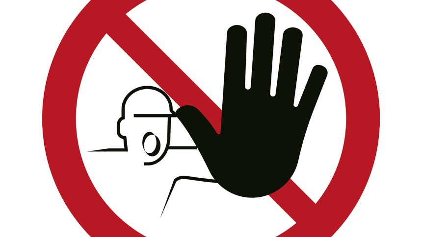 Znak piktogram prepoved stop