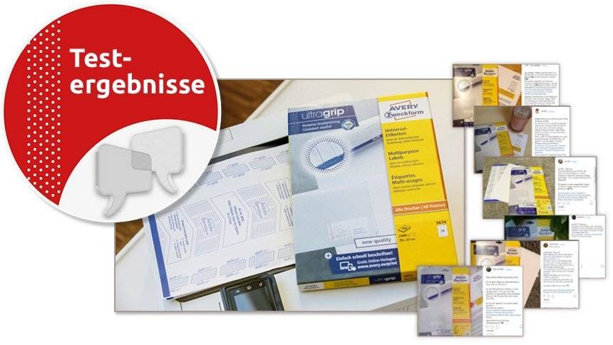 Slika: rezultat testiranja etiket s tehnologijo ultragrip