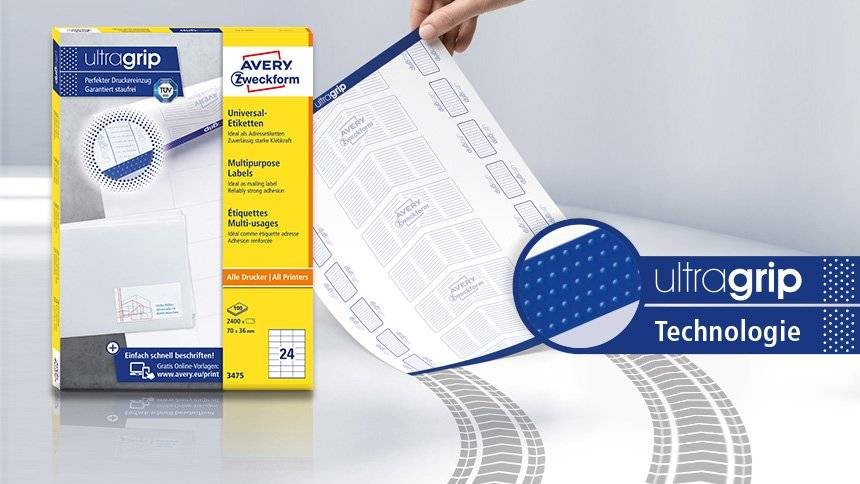 Univerzalne etikete s tehnologijo ultragrip