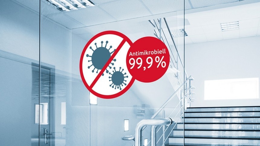 Etiketa s piktogramom: Antimikrobiell 99.9 %