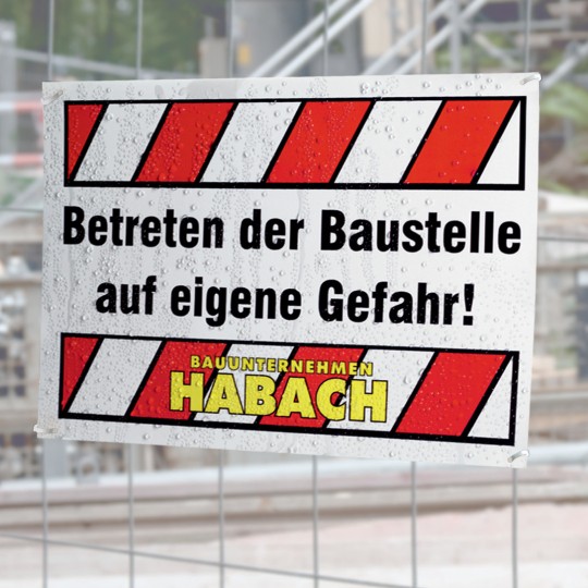 Folija z natiskanim opozorilnim znakom