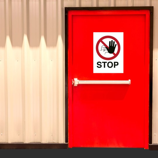 Etikete piktogram stop uporaba