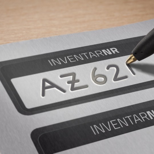 Etikete inventarne aluminijske crne 1 polje
