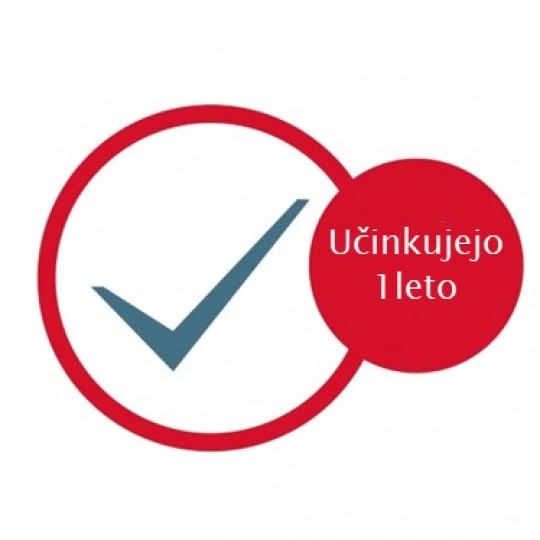 Etiketa s piktogramom: ucinkuje 1 leto
