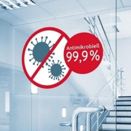 Etiketa s piktogramom: Antimikrobiell 99.9 %