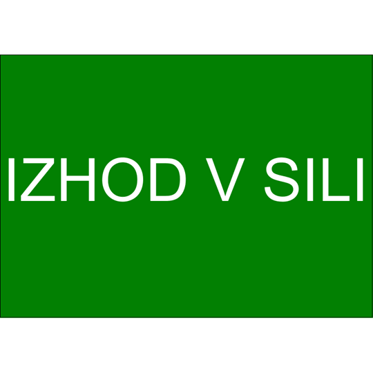 Etiketa s piktogramom: izhod v sili