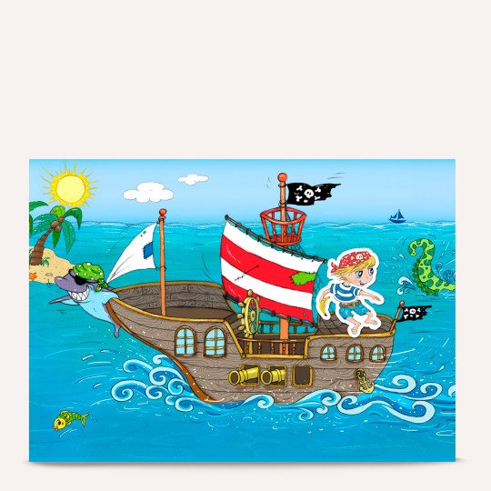 Album za nalepke, na platnici je gusarski motiv