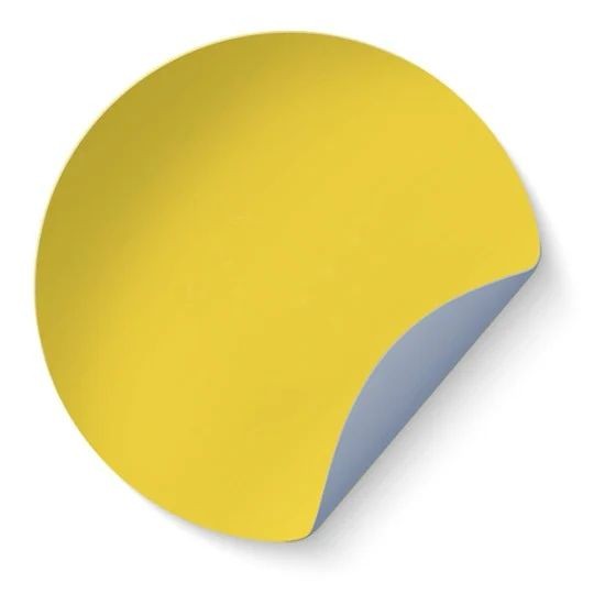 Okrogla etiketa, ki omogoča izbiro materiala: papir mat rumena neprosojna