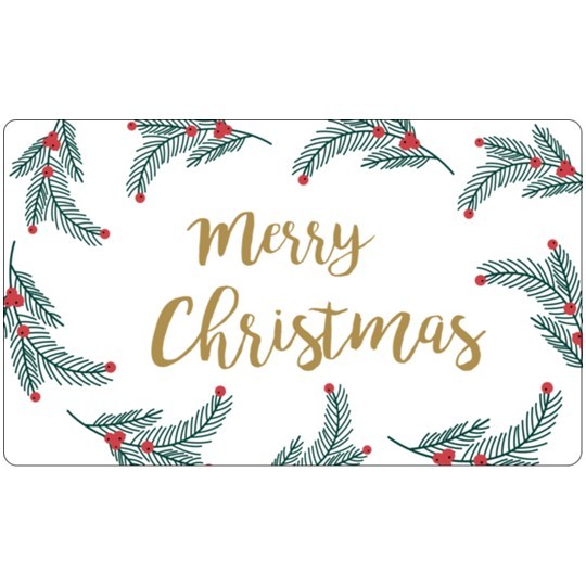 Etiketa z božičnim motivom - čestitka Merry Christmas