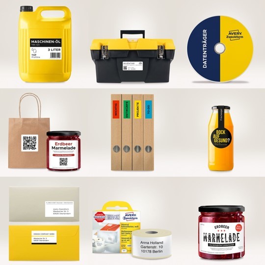 Slika prikazuje različne možnosti uporabe etiket