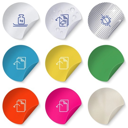 Simboli različnih materialov zbranih na eni sliki