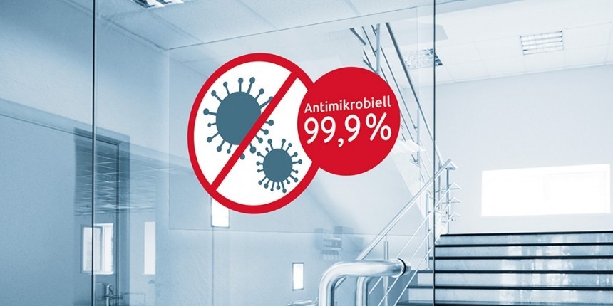 Etiketa s piktogramom: Antimikrobiell 99.9 %