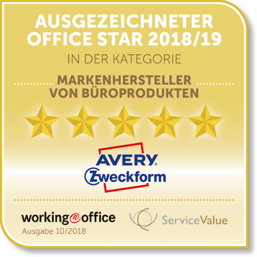 Priznanje office star avery