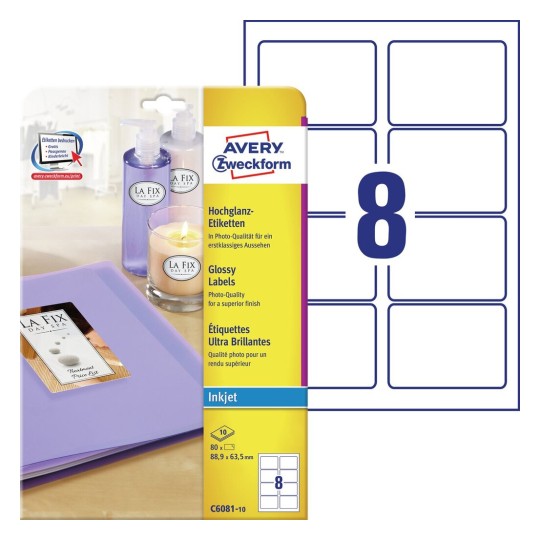 Svetleče etikete C6081-10 Vsebina: etiket: 80 / listov: 10