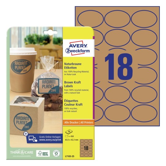 Ovalne etikete 624110 Avery Zweckform