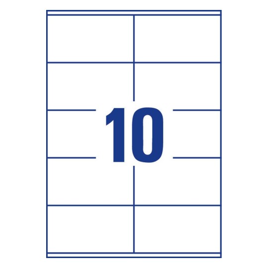 Prikaz razreza etiket: 10 etiket na listu A4