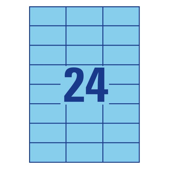 Prikaz razreza etiket: 24 etiket na listu A4