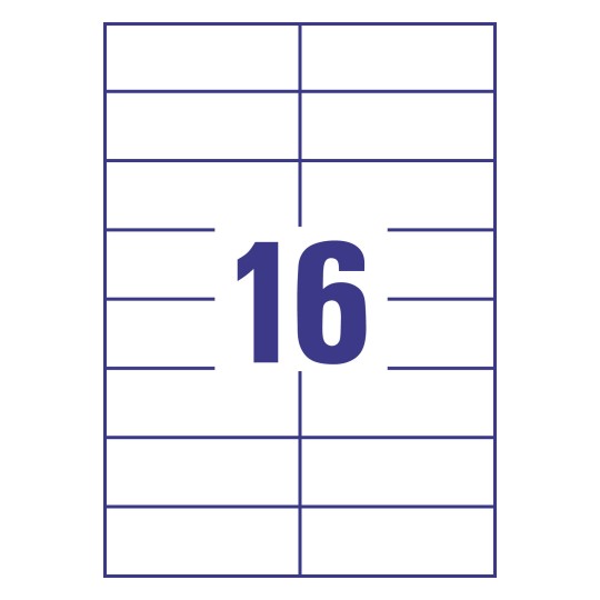Prikaz razreza etiket: 16 etiket na listu A4