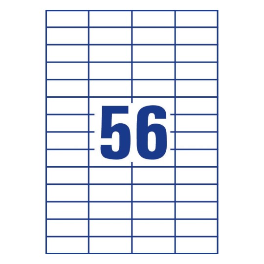 Prikaz razreza etiket: 56 etiket na listu A4