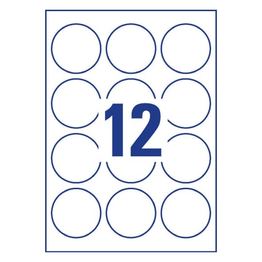 Prikaz razreza etiket: 12 etiket na listu A4