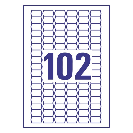 Prikaz razreza etiket: 102 etiketi za cene na listu A4