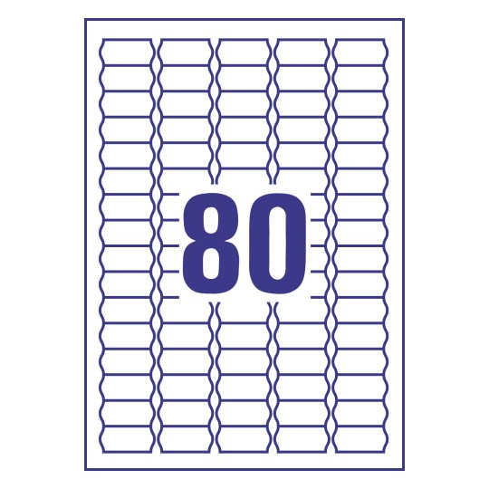 Prikaz razreza etiket: 80 etiket za cene na listu A4