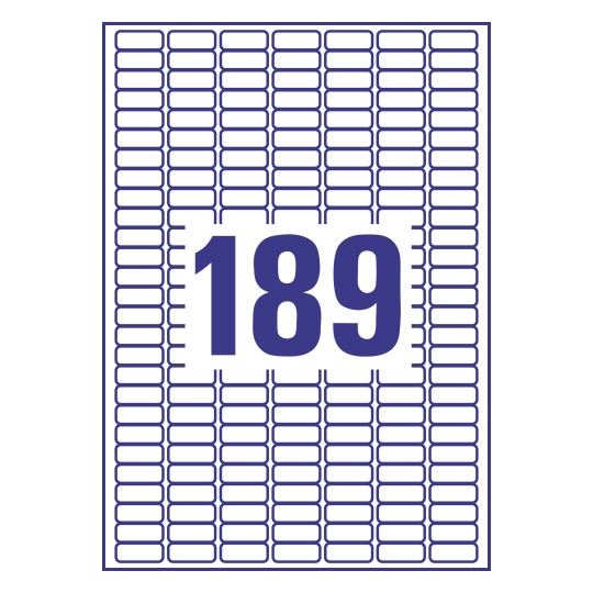 Prikaz razreza etiket: 189 etiket na listu A4