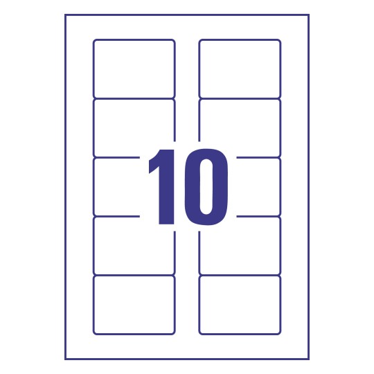 Prikaz razreza etiket: 10 etiket na listu A4