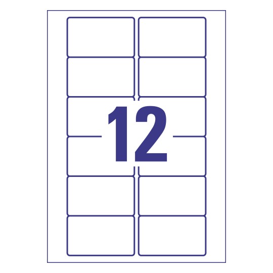 Prikaz razreza etiket: 12 etiket na listu A4