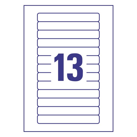 Prikaz razreza etiket: 13 etiket na listu A4