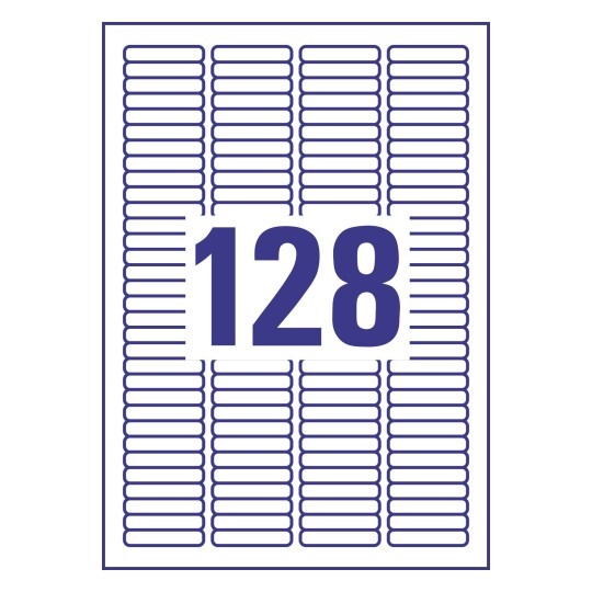 Prikaz razreza etiket: 128 etiket na listu A4