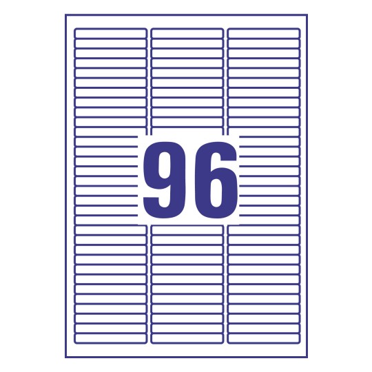 Prikaz razreza etiket: 96 etiket na listu A4
