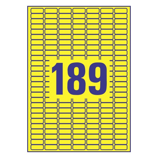 Prikaz razreza etiket: 189 etiket na listu A4