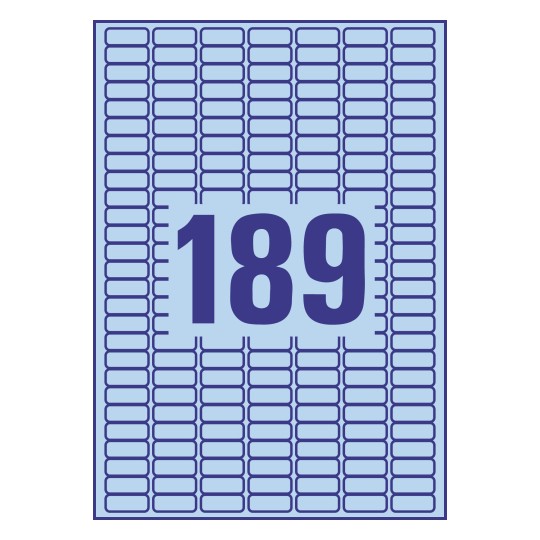 Prikaz razreza etiket: 189 etiket na listu A4