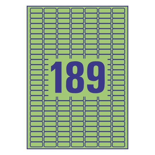 Prikaz razreza etiket: 189 etiket na listu A4