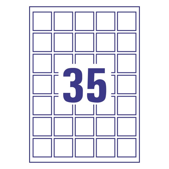 Prikaz razreza etiket: 35 etiket na listu A4