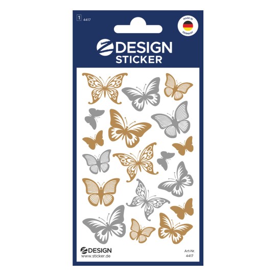 Slika paketa: Z-Design, Artikel: 4417, dekorativne nalepke, 85 x 160 mm, majhno pakiranje, 18 nalepk / 1 list