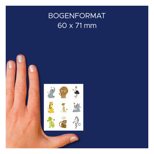 Primerjava velikosti z roko, artikel: 51027, en list zbirka papirnatih nalepk, format: 130 x 183 x 5 mm, barva: Pisano?