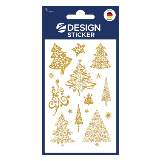 Slika pakiranja: Z-Design, Artikel: 52273, Božični nalepki, 85 x 160 mm, majhen paket, 9 nalepk / 1 list.