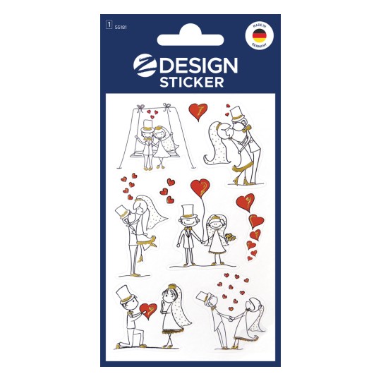 Slika na embalaži: Z-Design, Artikel: 55181, dekorativni nalepki, 85 x 160 mm, majhno pakiranje, 6 nalepk / 1 list