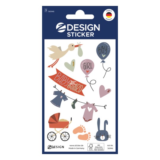 Slika pakiranja: Z-Design, Artikel: 56946, dekorativne nalepke, 85 x 160 mm, manjše pakiranje, 30 nalepk / 3 lista