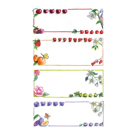 Slika posameznega lista, artikel: 59652, nalepke za marmelado, format: 26 x 70 mm, 4 nalepke/list?
