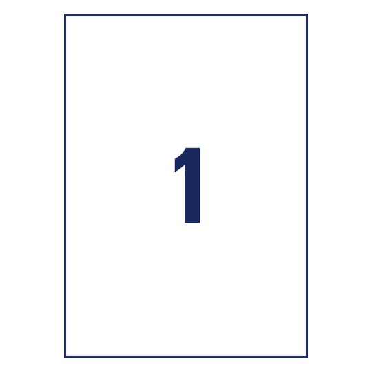Risba za en list A4, Artikel: B4775-50, Ultra odporne folijske nalepke, Format: 210 x 297 mm, 1 nalepka/ list?