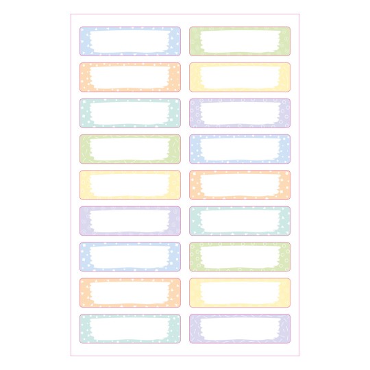 Slika enojnega lista, artikel: ETVET36M, tekstilne etikete, format: 13 x 45 mm, 18 etiket/list?