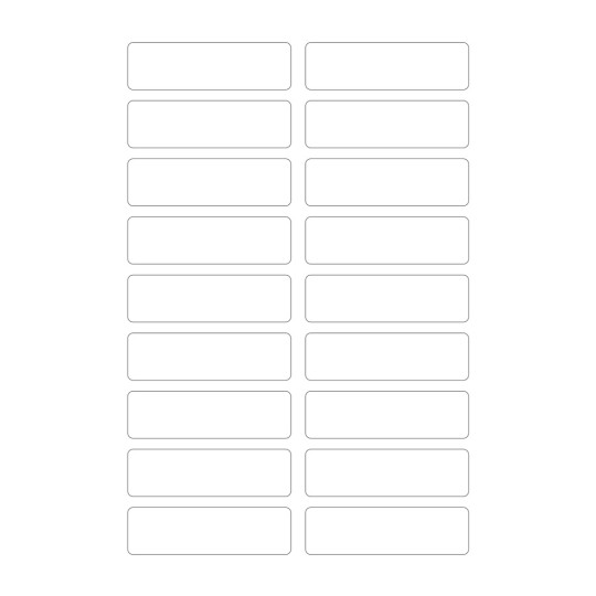 Slika posameznega lista, izdelek: ETVET36, tekstilne etikete, format: 13 x 45 mm, 18 etiket/list?