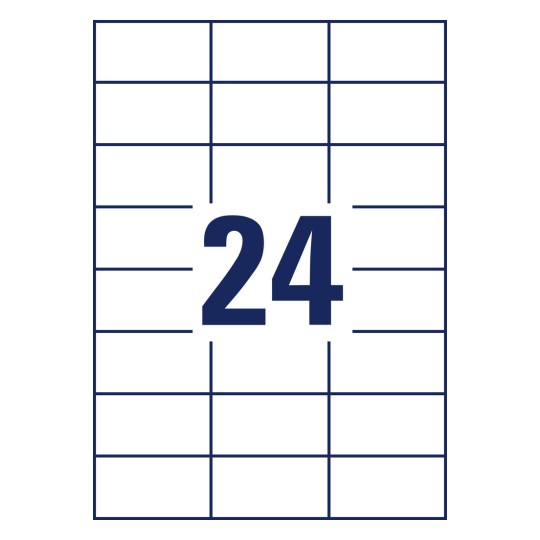 Risba pločevine A4, Artikel: L4718REV-20, vremensko odporne etikete, odstranljive, format: 70 x 37 mm, 24 etiket/list.
