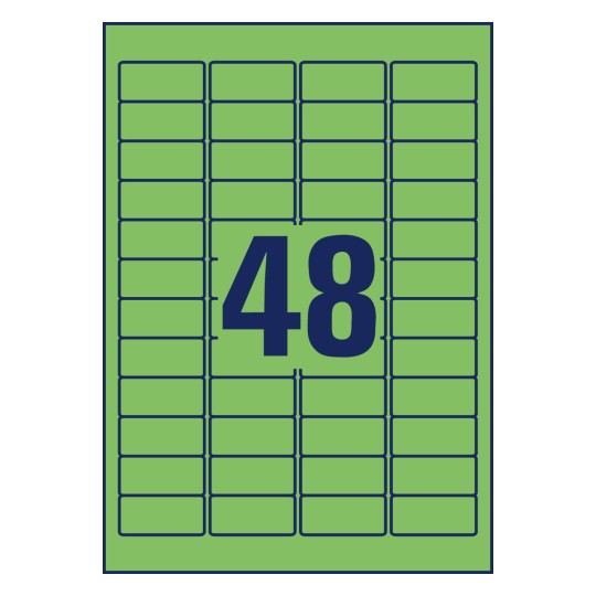 Risba štancanja enojni list A4, Artikel: L6040-20, barvne etikete, odstranljive, format: 45,7 x 21,2 mm, 48 etiket/list?