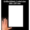 Slika prikazuje roko poleg praznega lista papirja z označenimi dimenzijami 200 x 297 mm. Ozadje je temno.