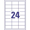 Risba za rezanje posameznega lista A4, Artikel: 3658, univerzalne etikete, format: 64,6 x 33,8 mm, 24 etiket/list.